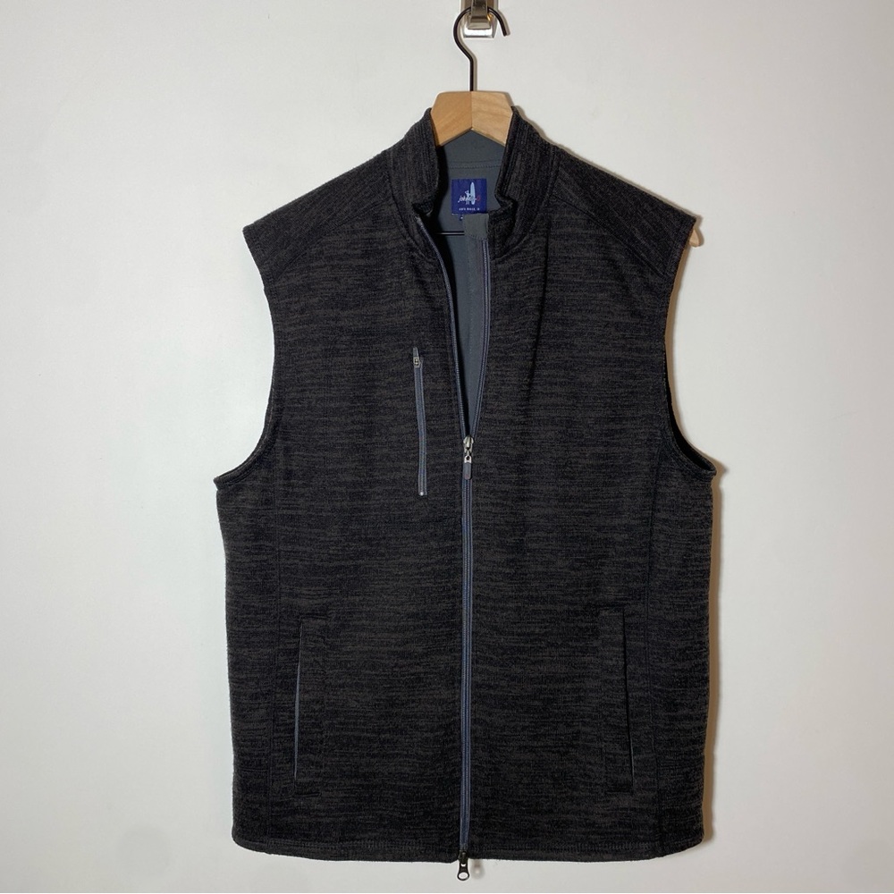 Johnnie-O Vest Men’s Medium Gray Full Zip Performance Golf Sweater Golf